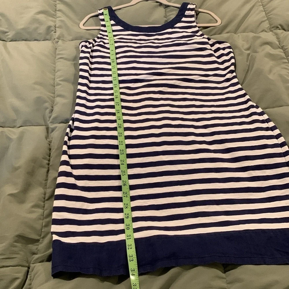 Tommy Bahama Womens Nautical Stripe Midi Dress.  Exposed Zipper/See measurements